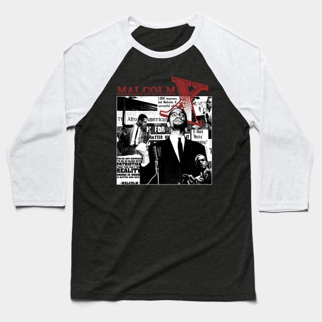 malcolm x Baseball T-Shirt by Genetics art